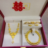 五金首饰结婚仿真订婚婚宴五金套装 摆台结婚假三金仿真一整套三金