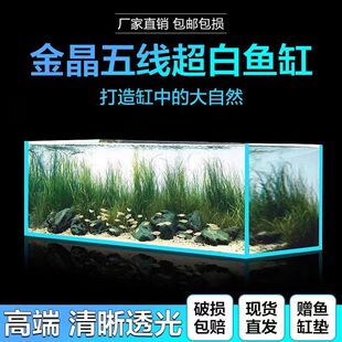80x40x40鱼缸五线超白玻璃鱼缸定做水草南美溪流家用客厅水族乌龟