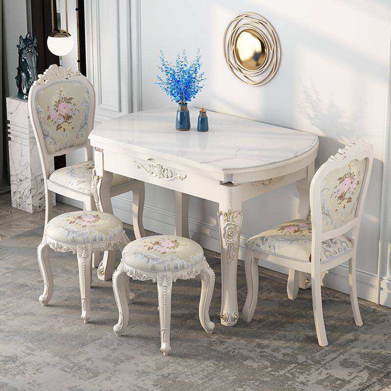 餐桌家用餐桌椅小户型欧式实木现代简约组合伸缩折叠桌子饭桌