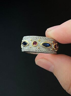 925纯银戒指女中古ins小众轻奢新中式复古高级感食指戒礼物送女友