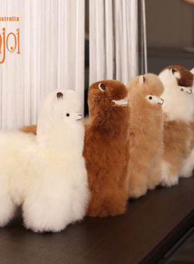 Injoi羊驼毛绒玩具秘鲁天然羊驼毛神兽送女生闺蜜女友生日礼物