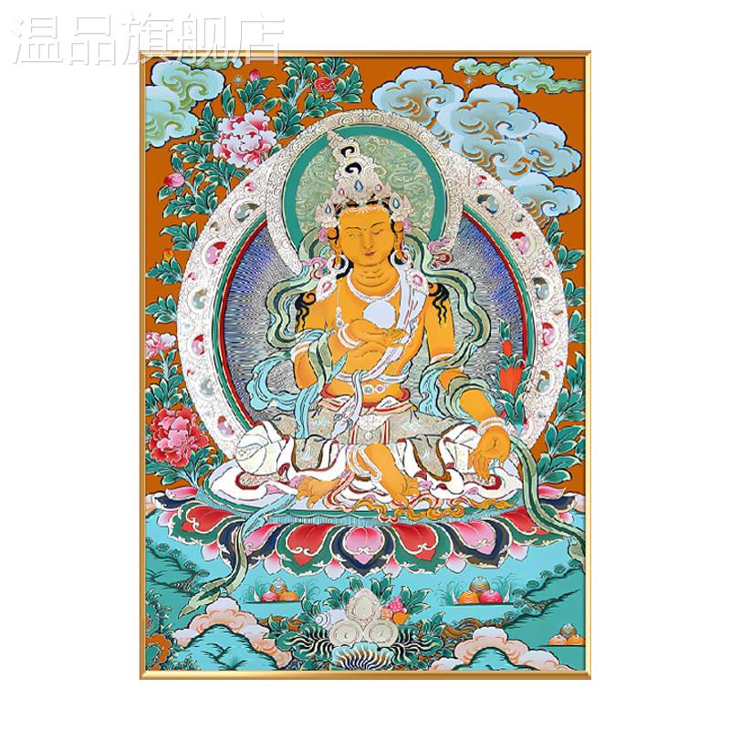 地藏王菩萨挂画地藏唐卡装饰画藏式客厅中堂家用佛像壁画带框