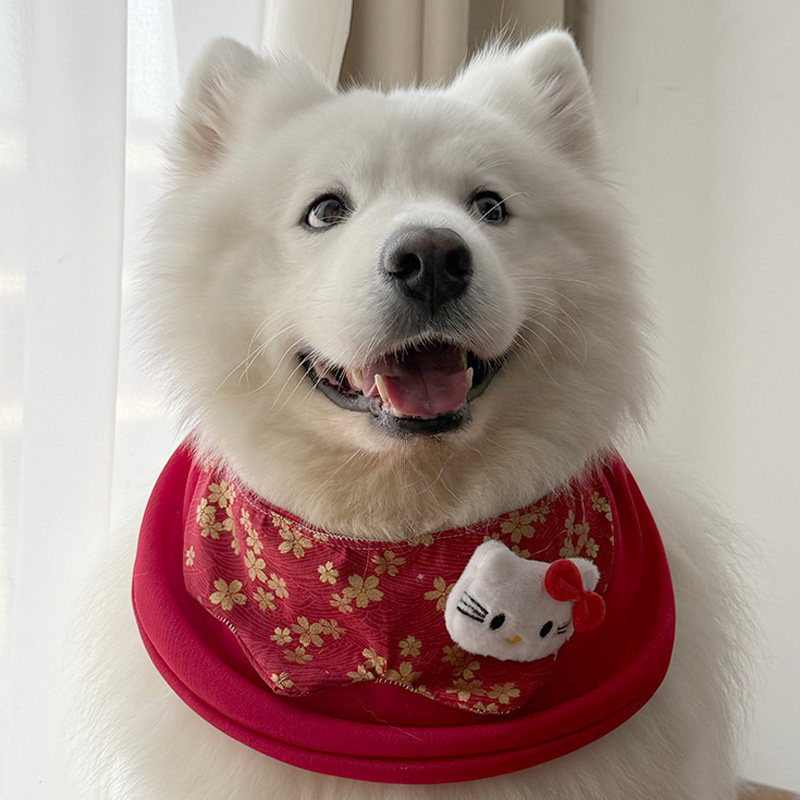 2026年喜庆装饰可爱口水巾节日围巾圆兜小中大型犬萨摩耶金毛围兜,宠物/宠物食品及用品,围巾/口水巾,淘宝优惠券,粉丝福利购,淘宝优惠卷