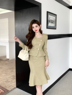 气质名媛高端定制外套半裙套装 套装 小香风深圳南油 时尚 秋冬新款