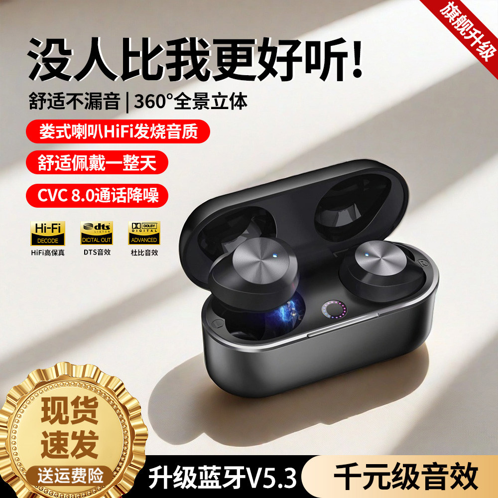 原初者P3金属蓝牙耳机5.4高音质支持防水降噪低延迟重低音抗风燥