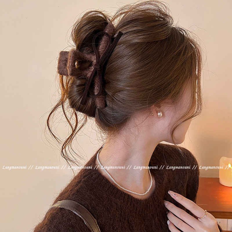 秋冬毛绒蝴蝶结抓夹女大号后脑勺鲨鱼夹高级感2025新款盘发夹头饰,饰品/流行首饰/时尚饰品新,发饰,淘宝优惠券,粉丝福利购,淘宝优惠卷