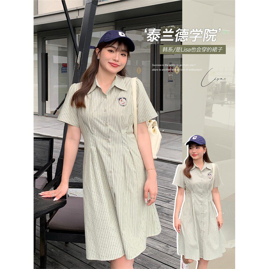 甜盐系衬衫连衣裙夏季大