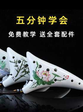 陶笛12孔初学者入门十二孔中音ac调专业演奏陶埙6乐器简单易学
