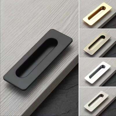 现代简约黑色橱柜扣手暗拉手嵌入式柜门隐形隐藏式衣柜抽屉暗拉手