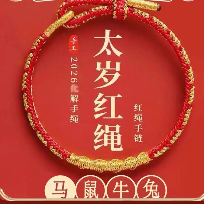 2026本命年红色手绳太岁红绳手链女手工编织绳属马年护身符礼物男