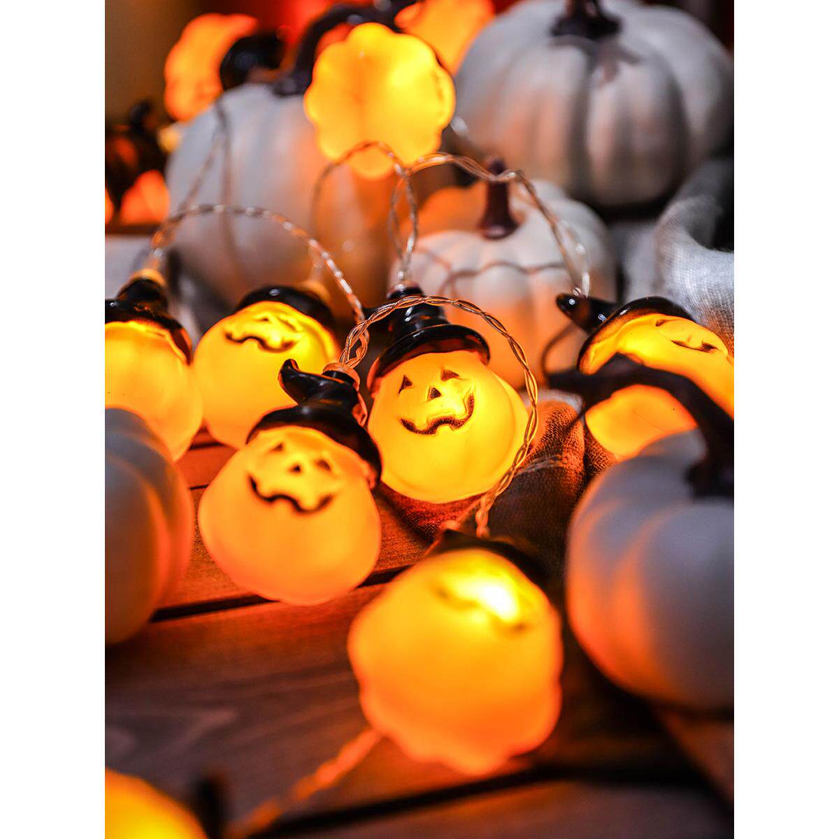 万圣节装饰品道具南瓜灯串灯儿童户外幼儿园场景布置装扮发光摆件