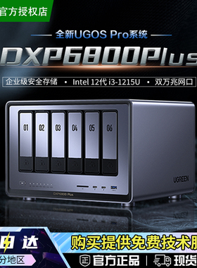 绿联私有云DXP6800Plus六盘位NAS网络存储服务器AI相册企业级安全办公团队云盘文件共享用户权限分级管理主机