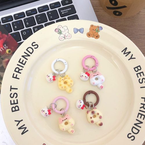 原创可爱卡通暹罗小猫咪圆圈扣