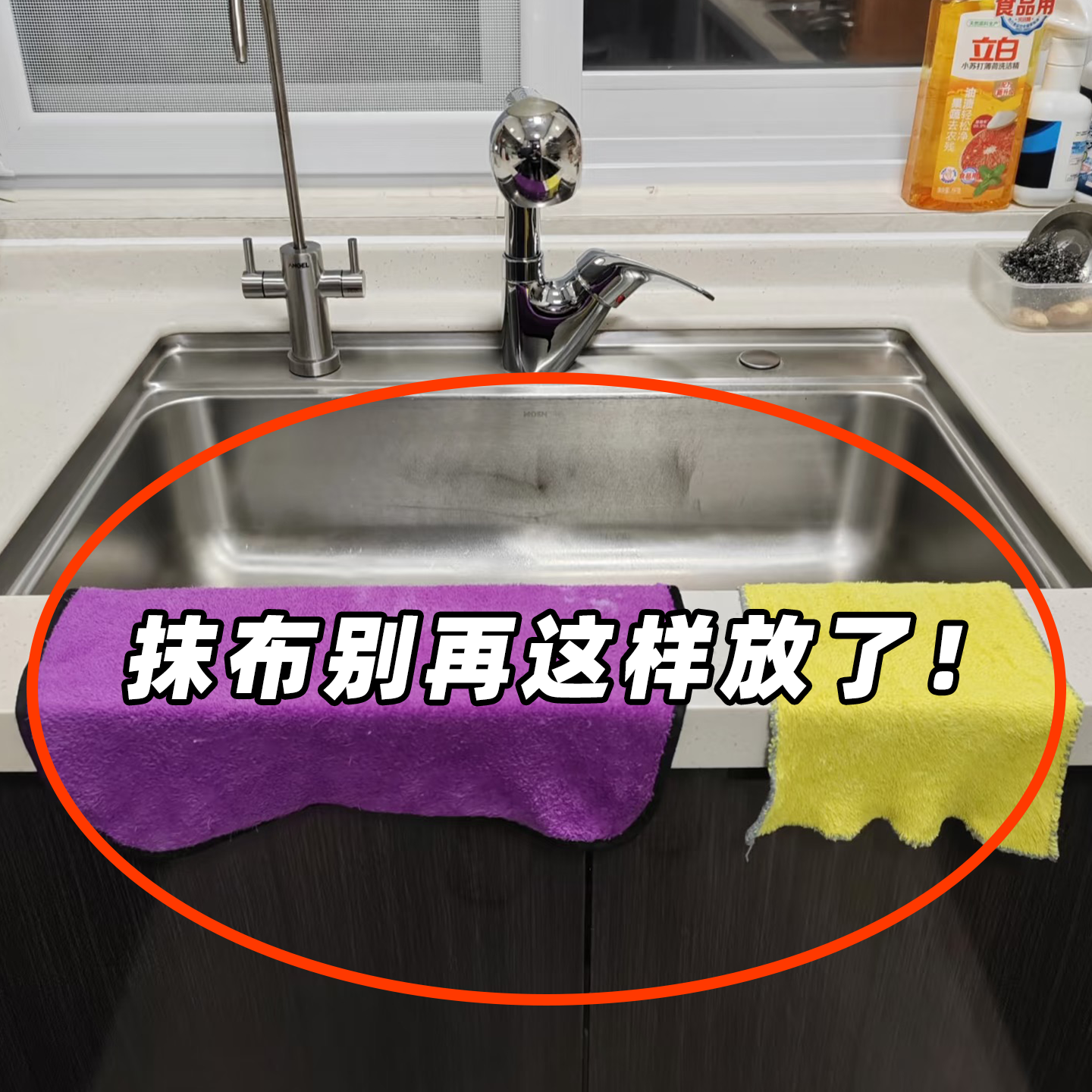 吸盘厨房抹布架洗碗槽窗台多杆可旋转置物架壁挂上墙文化创意餐具