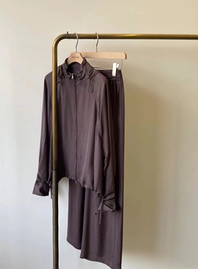 MJY高端女装  岛国三菱进口三醋酸连帽卫衣+松紧腰直筒裤套装女