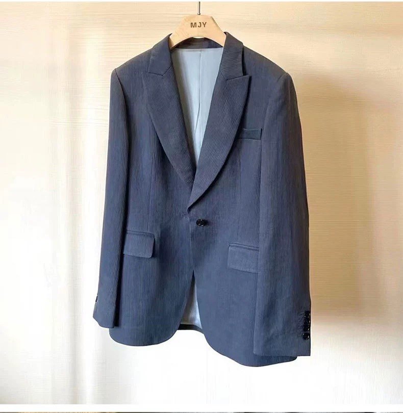MJY高端女装轻奢进口亚麻一粒扣西服女春夏薄款正肩时尚西装外套