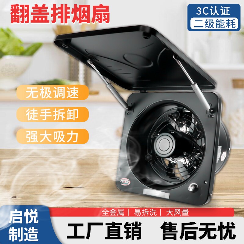 10寸易清洗型强力厨房农村窗户排力通风换气扇风扇抽油烟机大吸