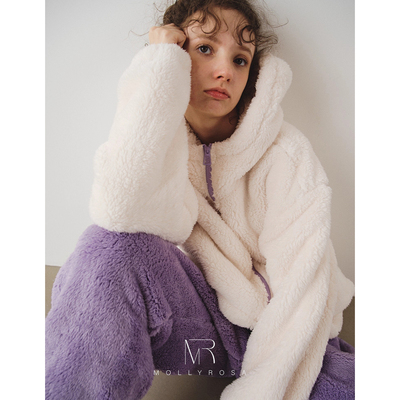 芋泥夹心·高克重加厚保暖毛绒家居服套装新款秋冬睡衣可外穿女生