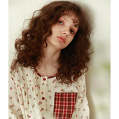 甜美波点长袖 MollyRosa波点草莓花 纯棉双层纱法式 睡衣长裙可外穿