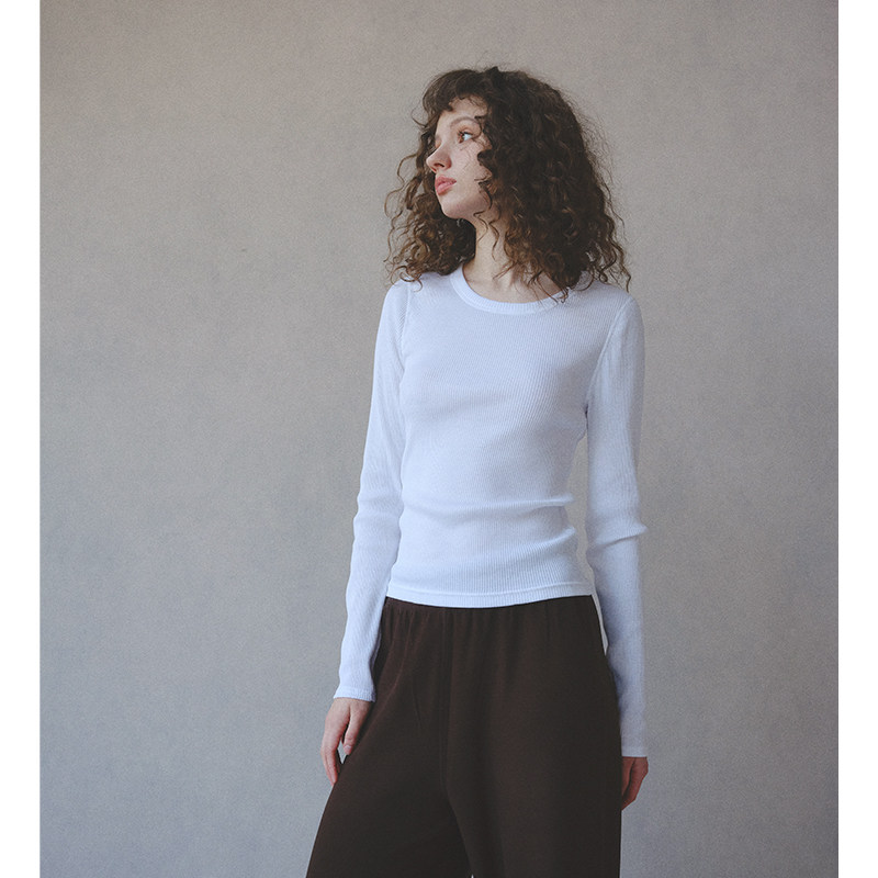 MollyRosa早秋正肩螺纹纯棉长袖修身t恤女纯色显瘦内搭上衣2025新,女士内衣/男士内衣/家居服,吊带/背心/T恤/打底/肌底衣,淘宝优惠券,粉丝福利购,淘宝优惠卷