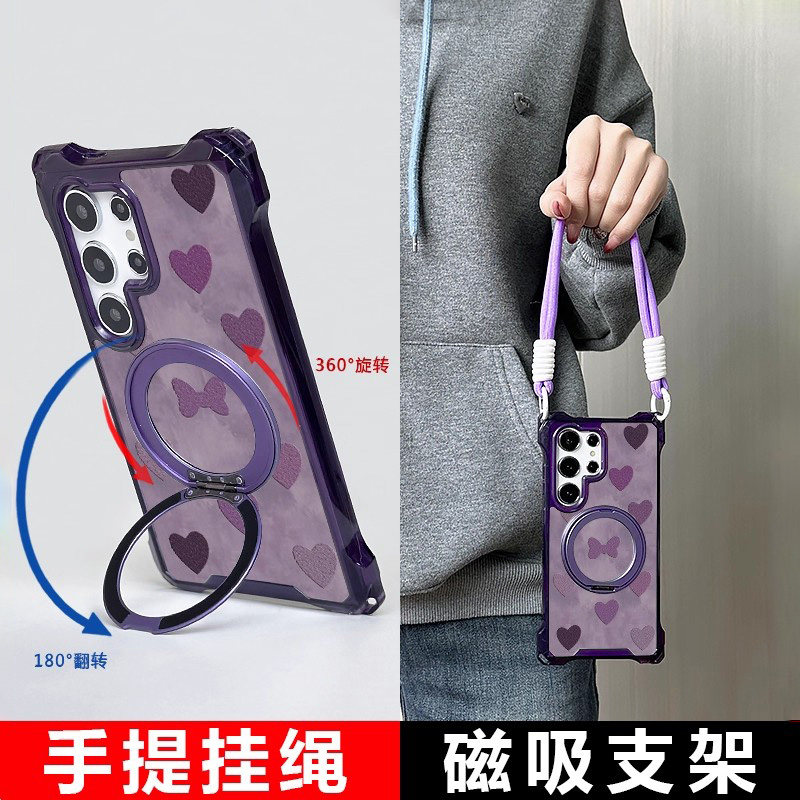 三星s25斜挎挂绳旋转支架手机壳
