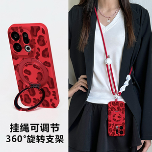 适用findx9pro手机壳oppo新年款 斜挎带挂绳fandx8ultra磁吸支架保护套x8pro全包防摔链条可背挂脖x8s防盗外马