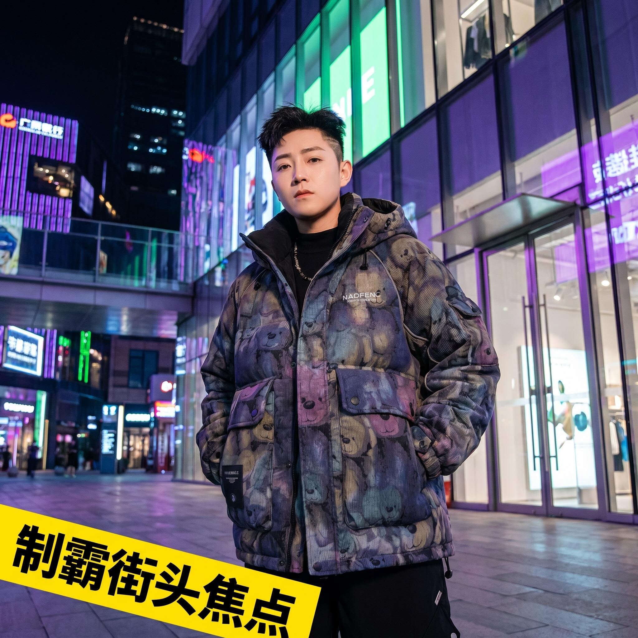 2026秋冬连帽羽绒服男加厚宽松