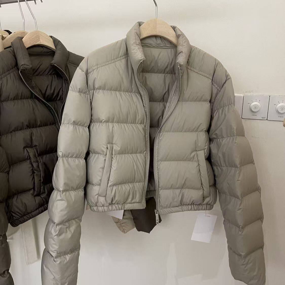 新国标90白鸭绒短款羽绒服女