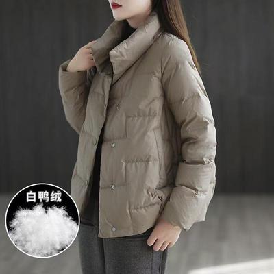 90白鸭绒短款轻薄羽绒服女