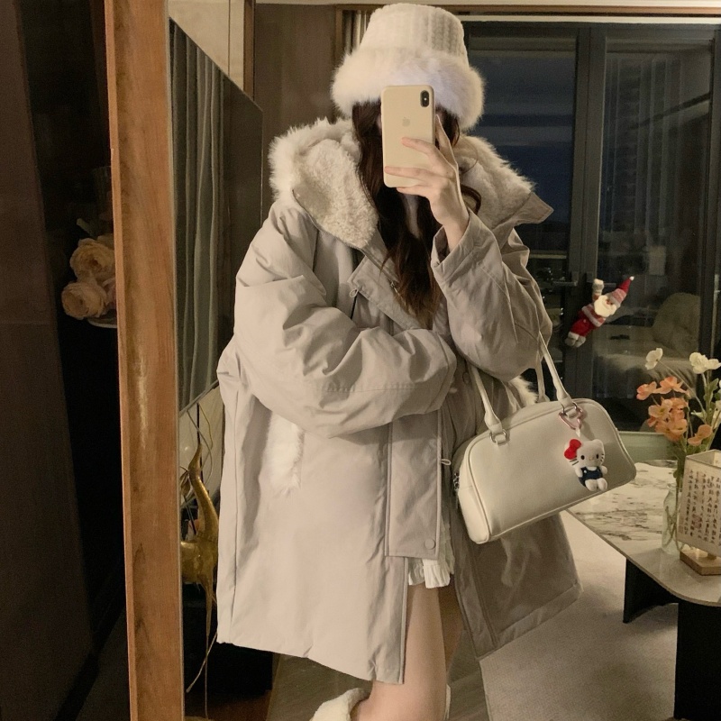 防寒服中长款超好看棉袄潮