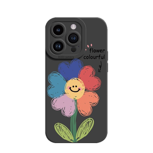 适用ip16新款苹果15promax硅胶手机壳iPhone14pro高级感彩色11手绘太阳花13趣味12pro女款超火xsmax网红11por