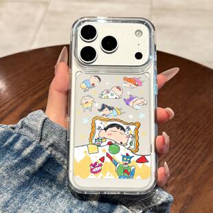 适用于苹果17promax手机壳新款 iPhone17可爱蜡笔小新16pro高级感女15全包防摔14透明13硅胶边plus保护硬壳air