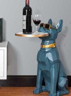 客厅摆件大型落地托盘狗沙发电视柜旁边创意家居软装饰品北欧轻奢