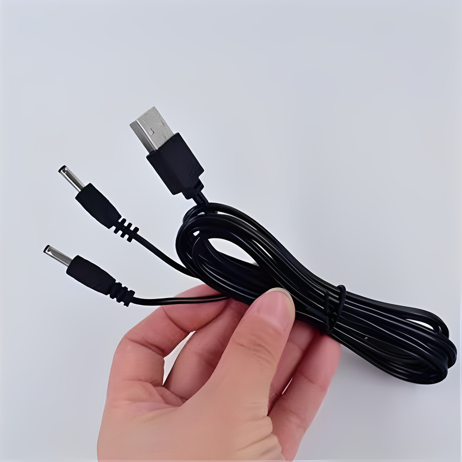 适用电加热手套的电源线适配器 USB一分二线 3.5mm圆孔充电器线