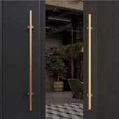 北欧玻璃门拉手极简实木大门把手加厚不锈钢金黑色包厢酒店大拉手