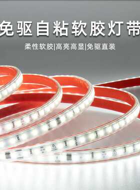 led软灯带220V高压灯条背胶10CM线条灯展柜货架装饰免驱自粘