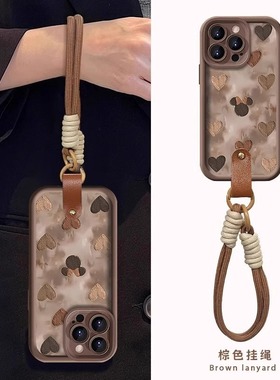 爱心米奇适用苹果17promax手机壳新款女iPhone16pro保护套15高级感ip14带挂绳13卡通12小众11全包防摔软硅胶p