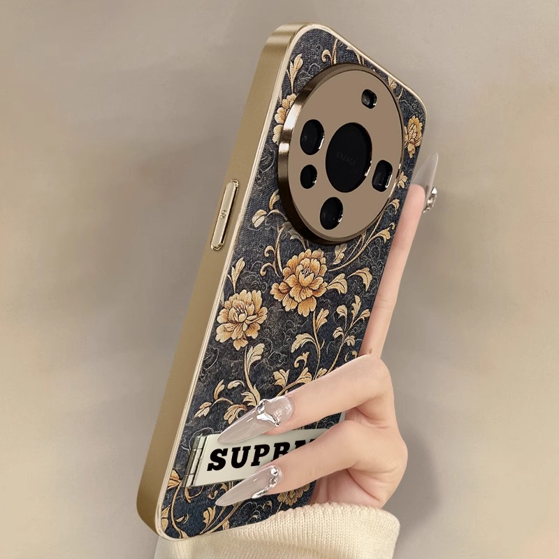 适用华为mate电镀复古金蔷薇