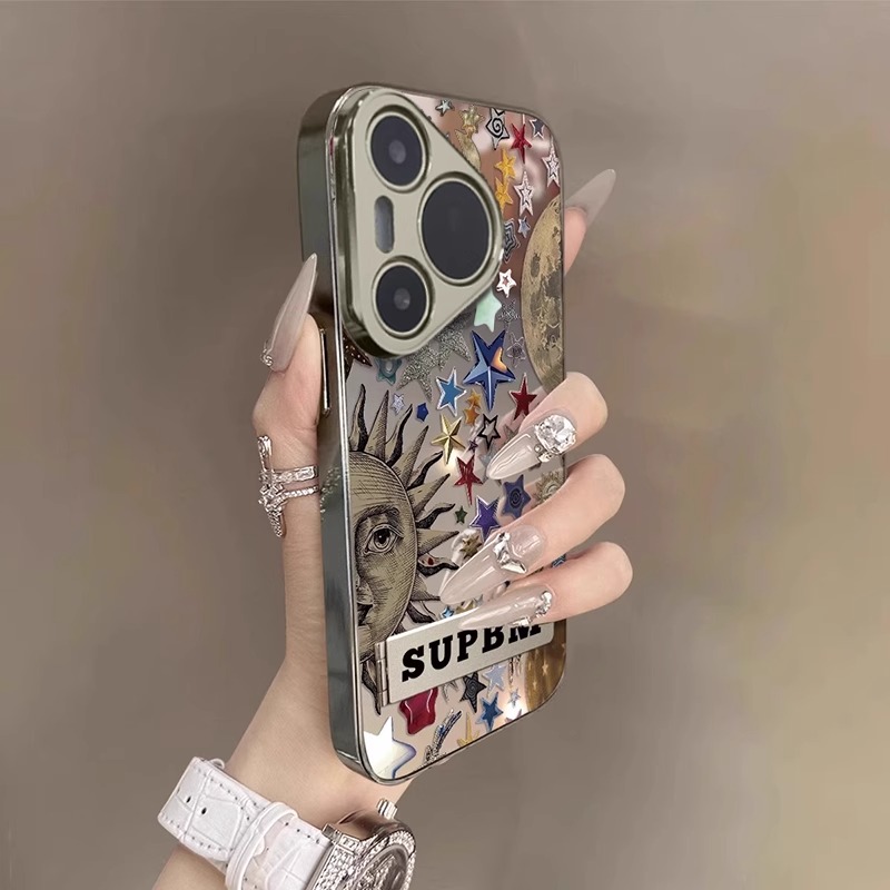 适用华为pura电镀彩色星月