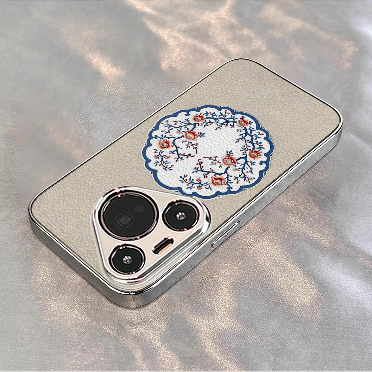 适用华为pura电镀杜鹃山茶花