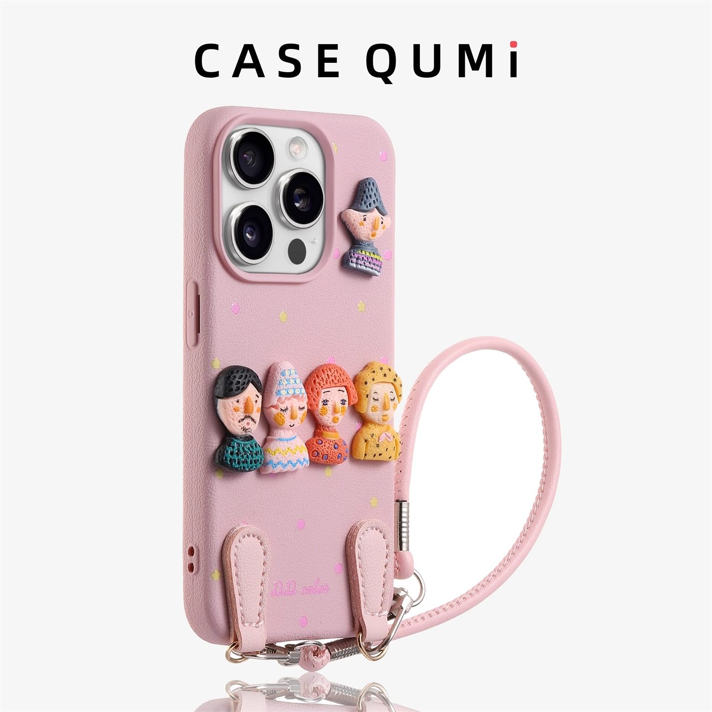 粉底波点趣味公仔带手提适用苹果17promax手机壳新款套iphone16pro防摔15promax硅胶苹果15全包苹果13女14,3C数码配件,手机保护套/壳,淘宝优惠券,粉丝福利购,淘宝优惠卷