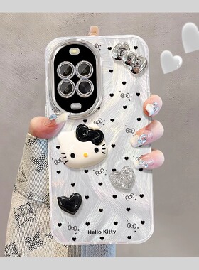 适用华为nova14pro手机壳夏天nova13pro新女款nova12pro立体爱心kt猫蝴蝶结nova11羽纱全包镜头膜nova10/9