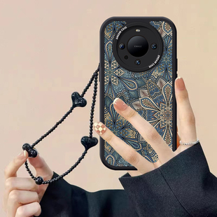 中国风图腾适用华为mate60pro手机壳新款 nova1211硅胶防摔5040p复古pura70带手链荣耀90女全包80保护套男30e
