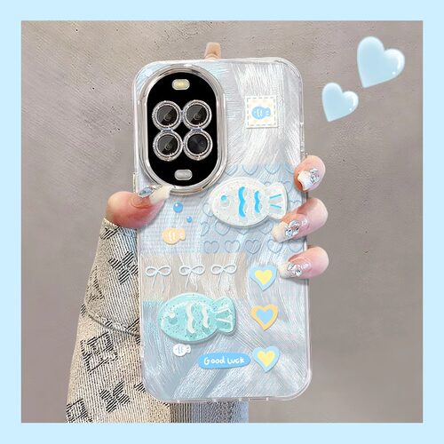 适用华为nova硅胶立体贝壳小鱼