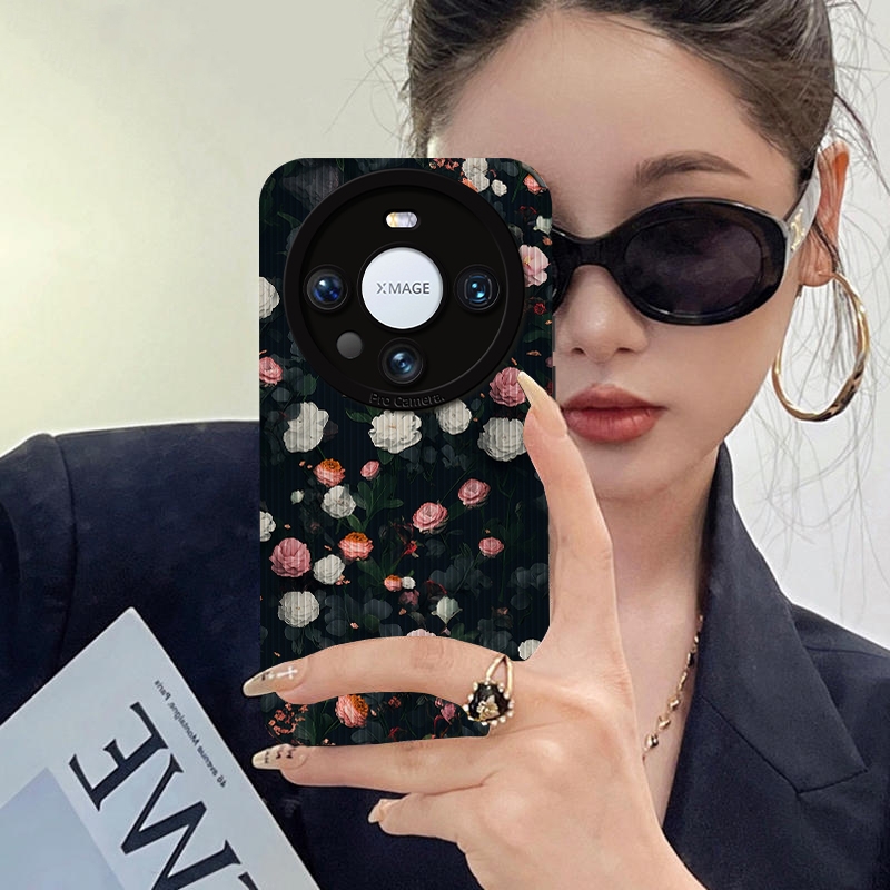 适用华为小羊皮花朵小清新女款