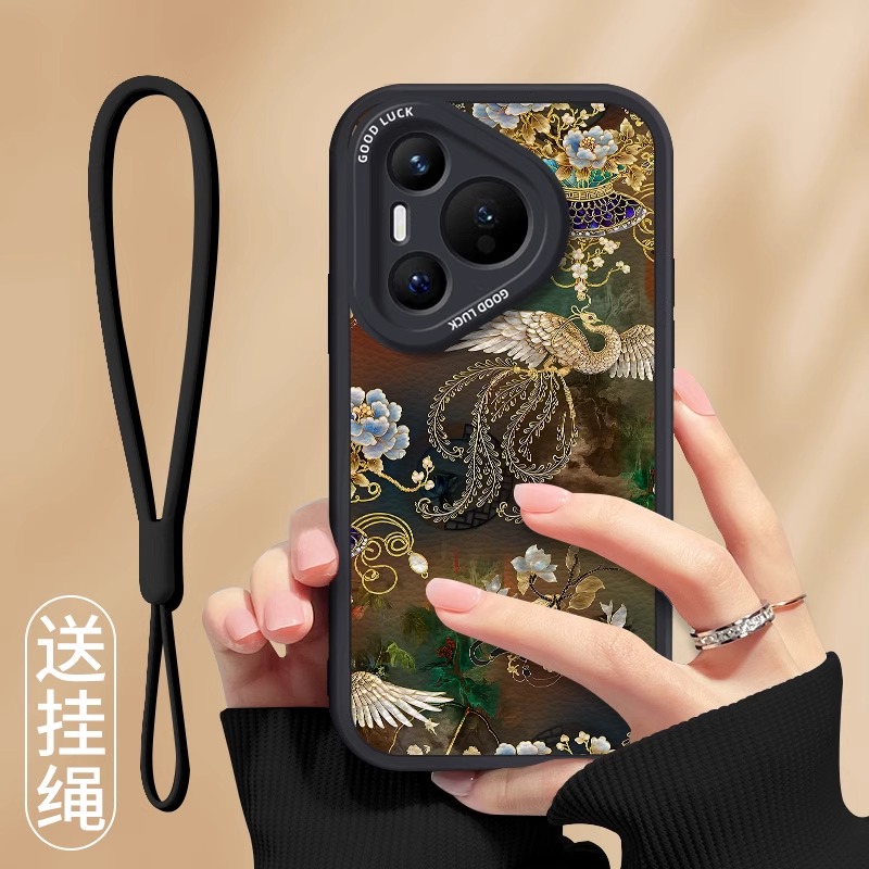 适用华为pura硅胶锦簇花凤凰