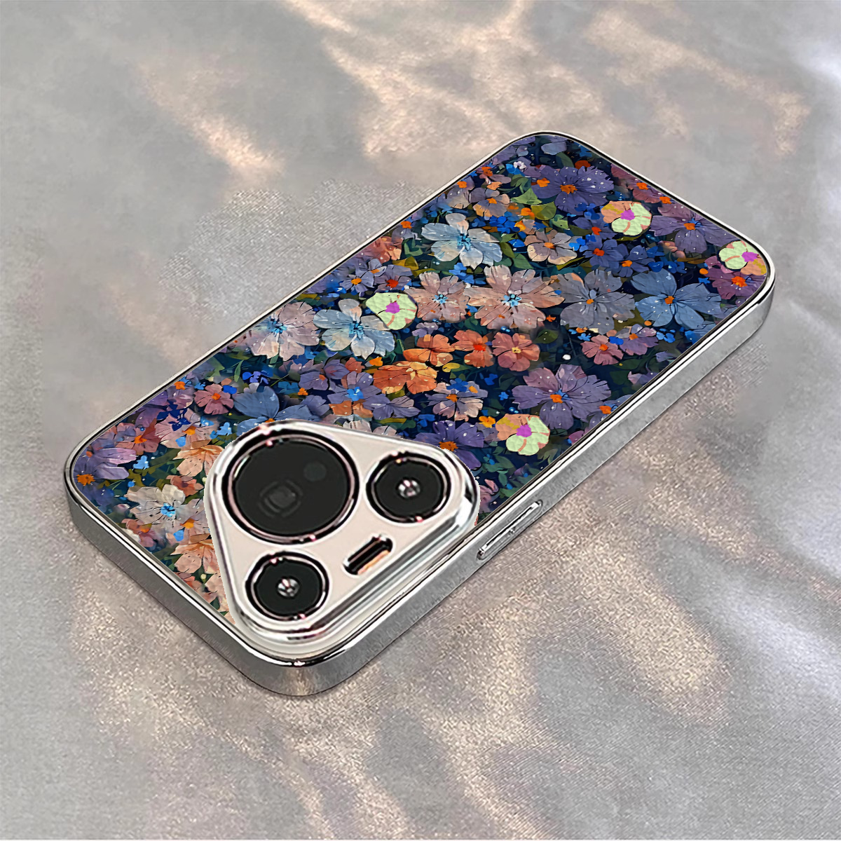 适用华为pura电镀彩色繁花