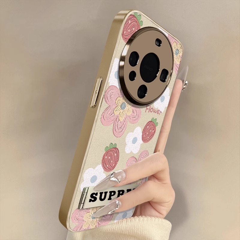 适用华为mate电镀草莓花朵