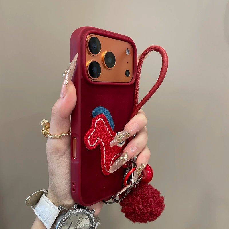 复古绒布编织纹小马适用苹果17promax手机壳16pro个性15pm简约14,3C数码配件,手机保护套/壳,淘宝优惠券,粉丝福利购,淘宝优惠卷