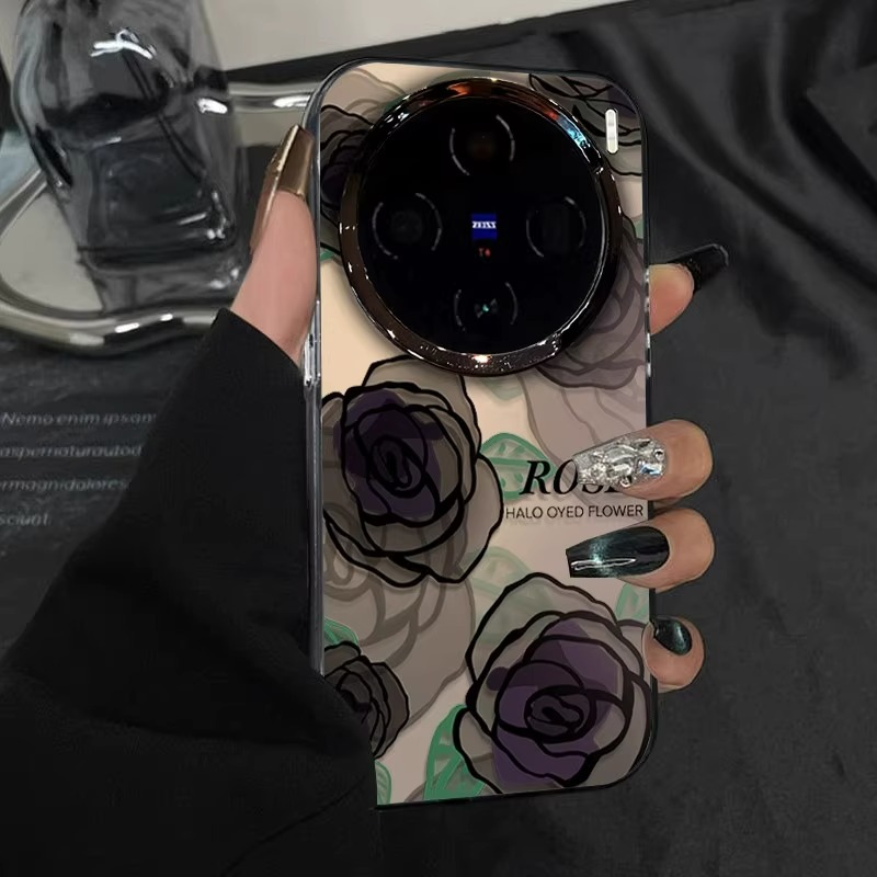 适用vivo晕染玫瑰电镀圈彩银